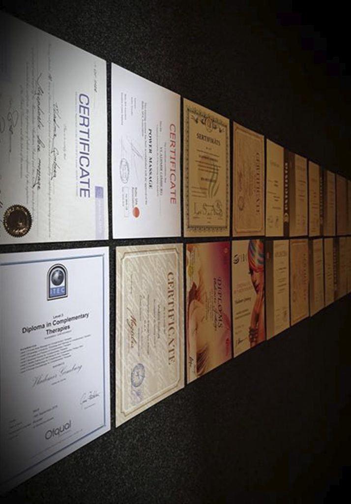 massage certificates